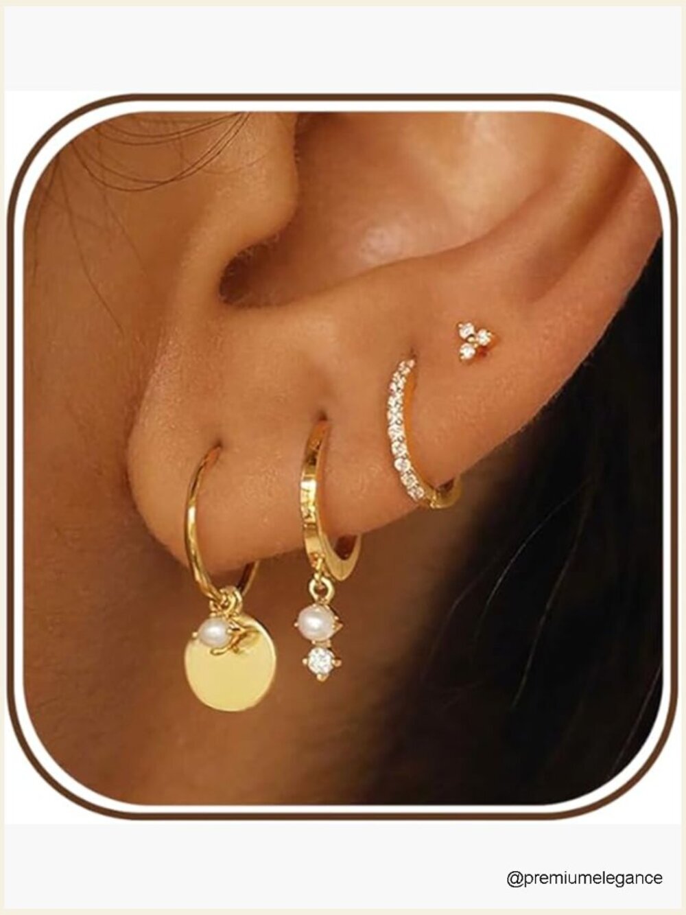 Dainty Pearl Dangle Huggie Earrings Set Hypoallergenic Trendy Fashion Jewelry
